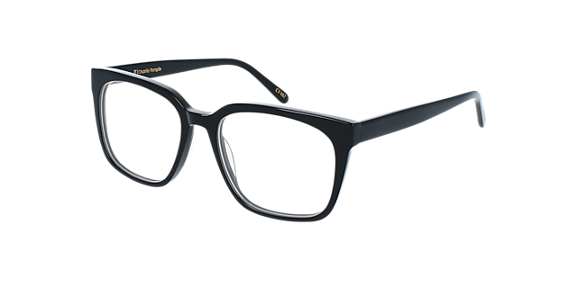 Luca Jet Black AcetaatEyeglass Frames van B24, Hoekweergave