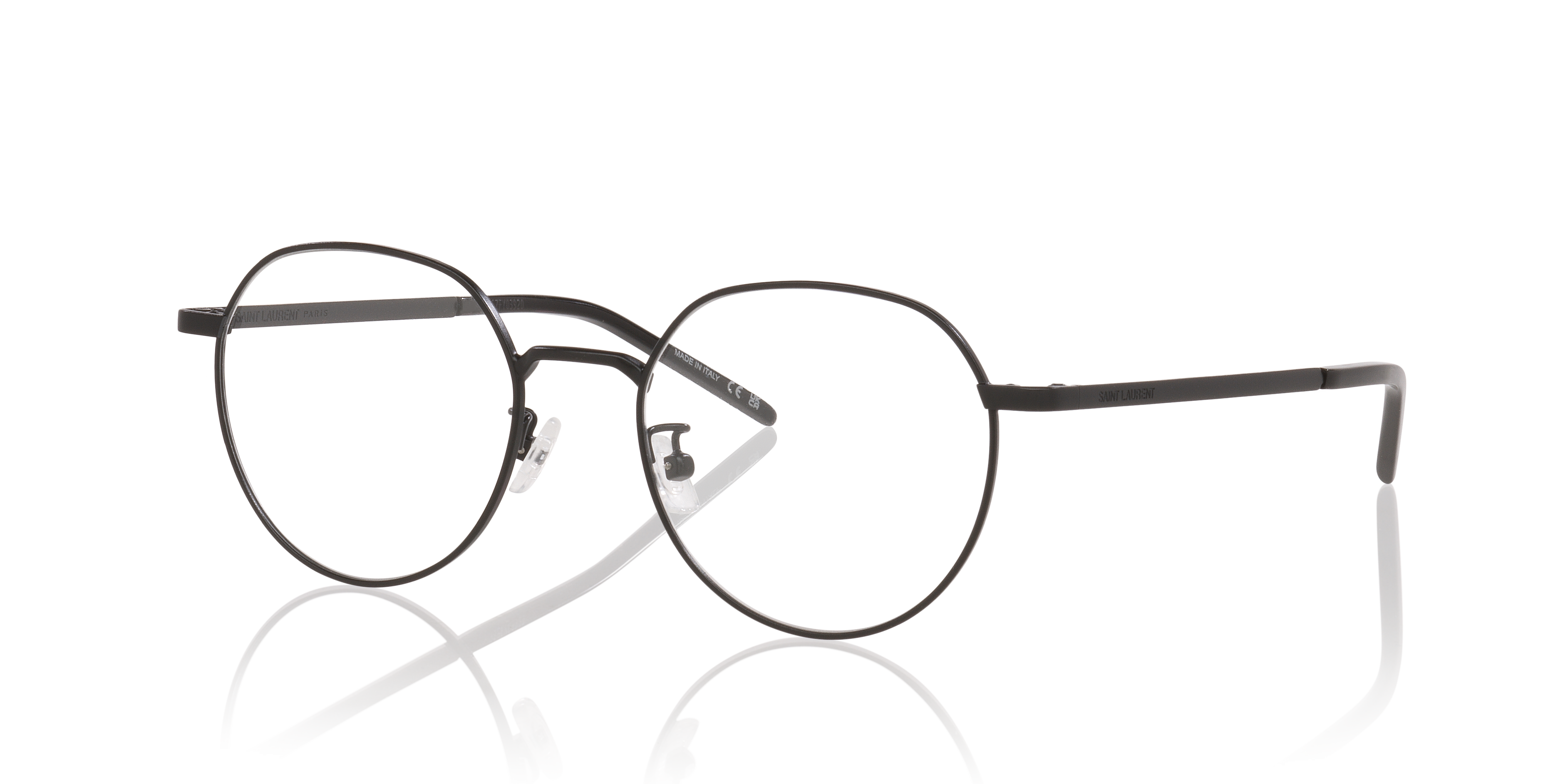 SL 647/F Schwarz MetallEyeglass Frames von B24, Dreiviertelansicht