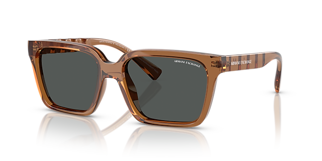 AX4147S Shiny Transparent Brown KunststoffSunglass Frames von B24, Dreiviertelansicht