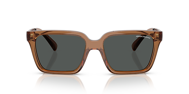 AX4147S Shiny Transparent Brown KunststoffSunglass Frames von B24, Vorderansicht