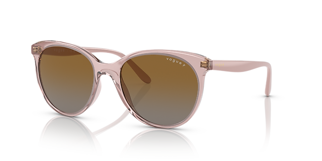 VO5453S Transparant Roze KunststofSunglass Frames van B24, Hoekweergave