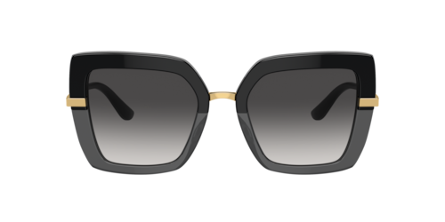 Dolce&Gabbana - DG4373, Damen, Schwarz auf Schwarz transparent/black/Black On Transparent Black, Größe: Large