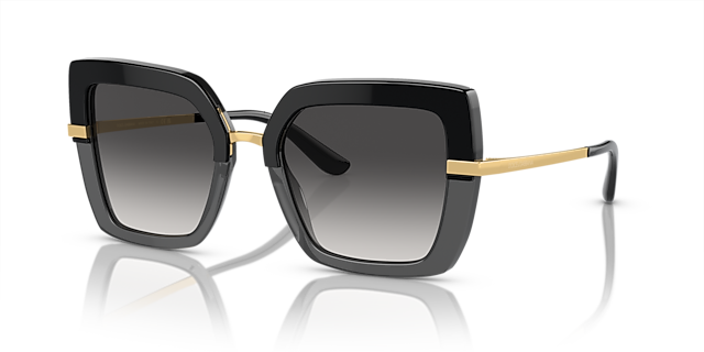 DG4373 Zwart op transparant zwart AcetaatSunglass Frames van B24, Hoekweergave