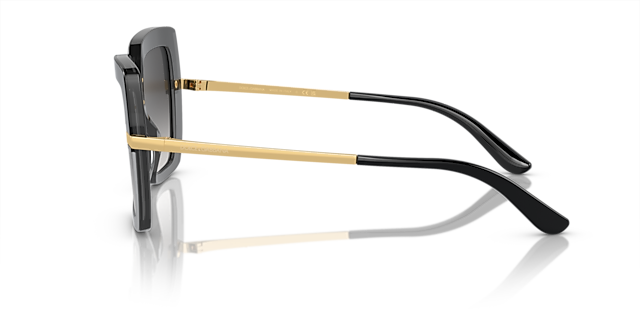 DG4373 Zwart op transparant zwart AcetaatSunglass Frames van B24, Zijaanzicht