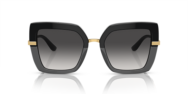 DG4373 Zwart op transparant zwart AcetaatSunglass Frames van B24, Vooraanzicht