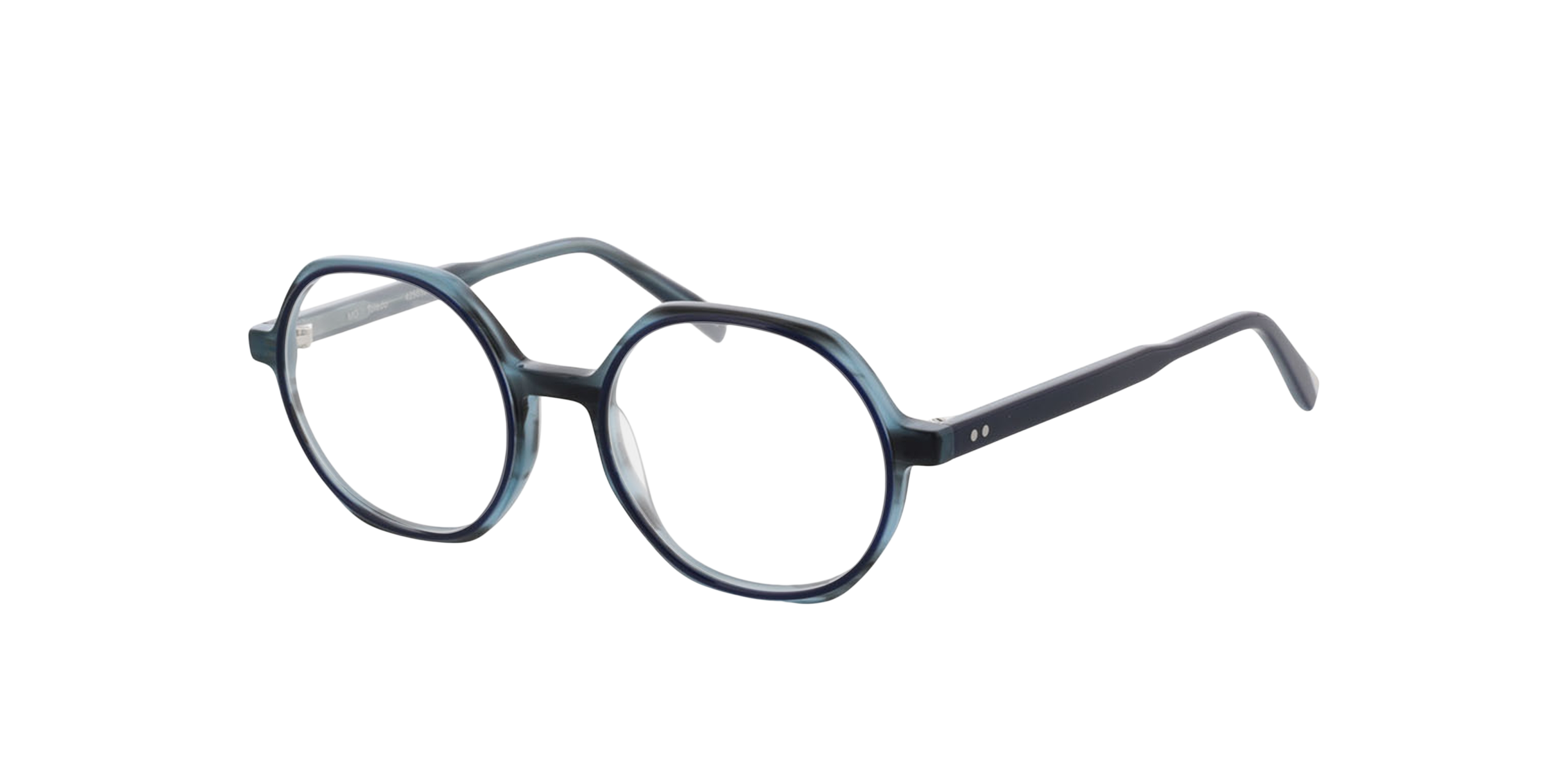 Toledo Bilayer Blue  &  Horn Blue AcetatEyeglass Frames von B24, Dreiviertelansicht