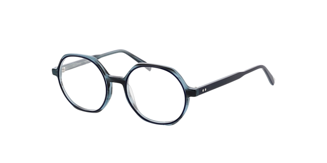 Toledo Tweelaags blauw & hoorn blauw AcetaatEyeglass Frames van B24, Hoekweergave
