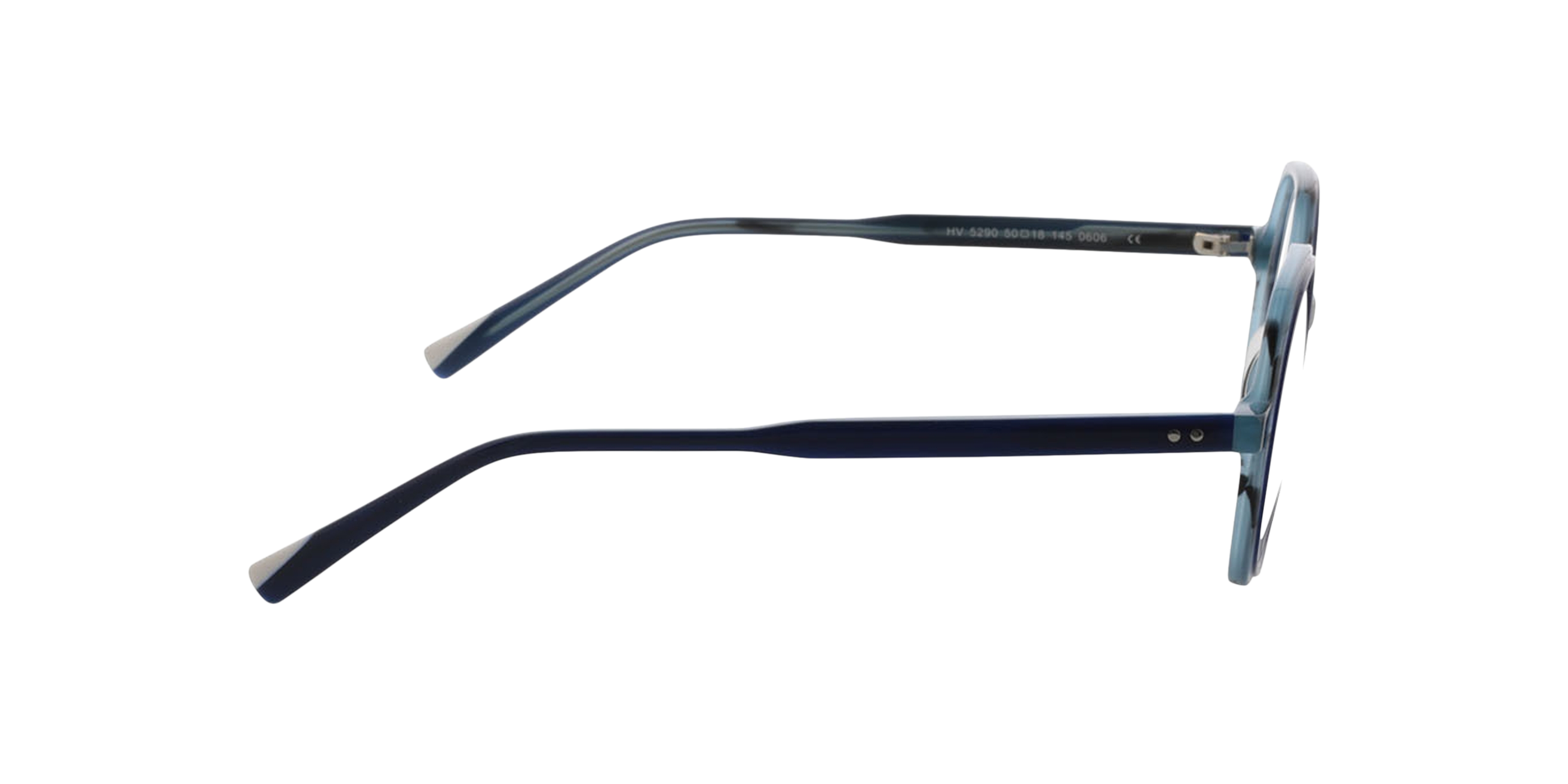 Toledo Bilayer Blue  &  Horn Blue AcetatEyeglass Frames von B24, Seitenansicht