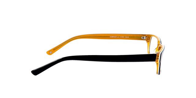 Capuno Zwart & oranje AcetaatEyeglass Frames van B24, Zijaanzicht