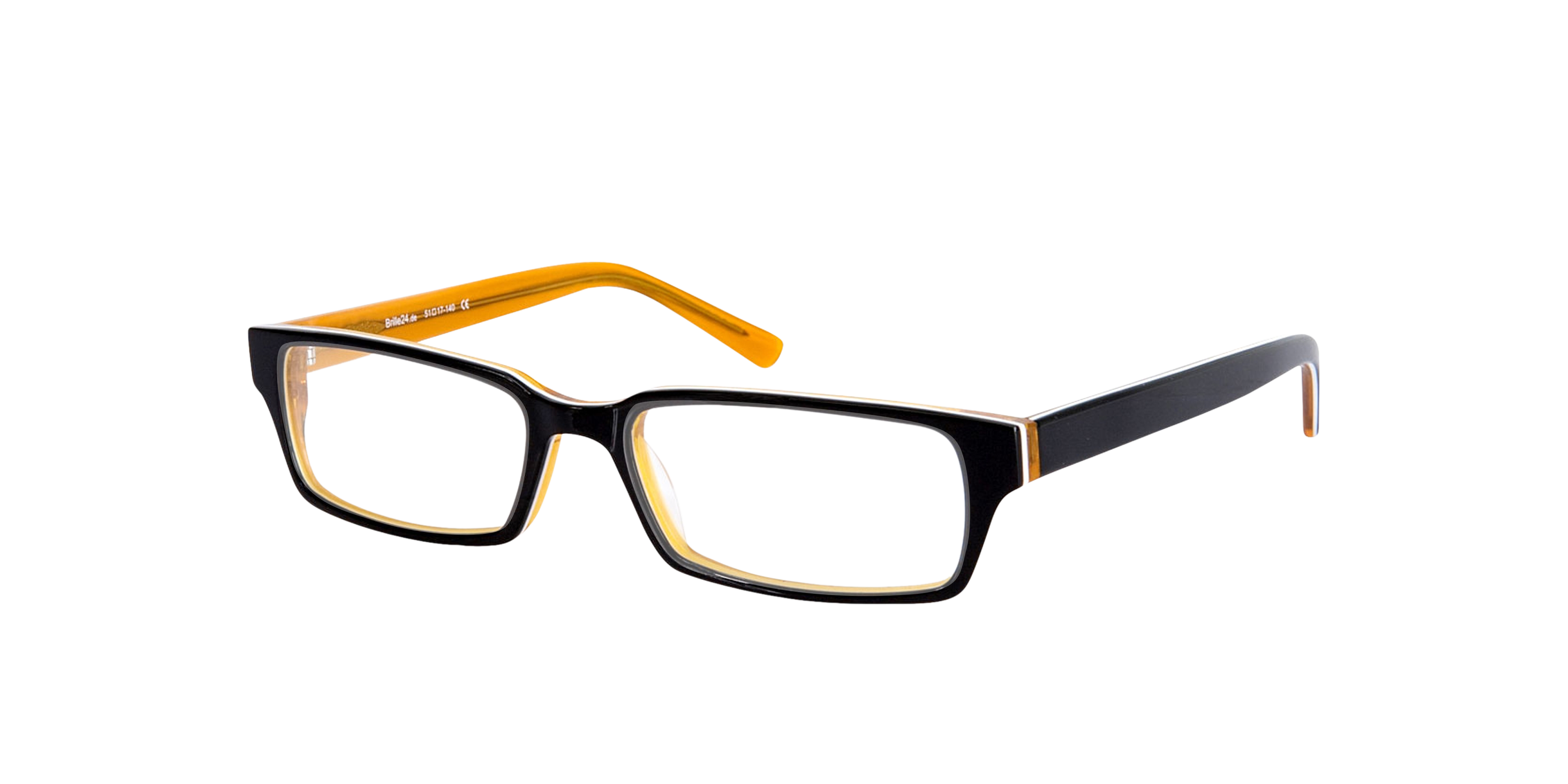 Capuno Schwarz & Orange AcetatEyeglass Frames von B24, Dreiviertelansicht