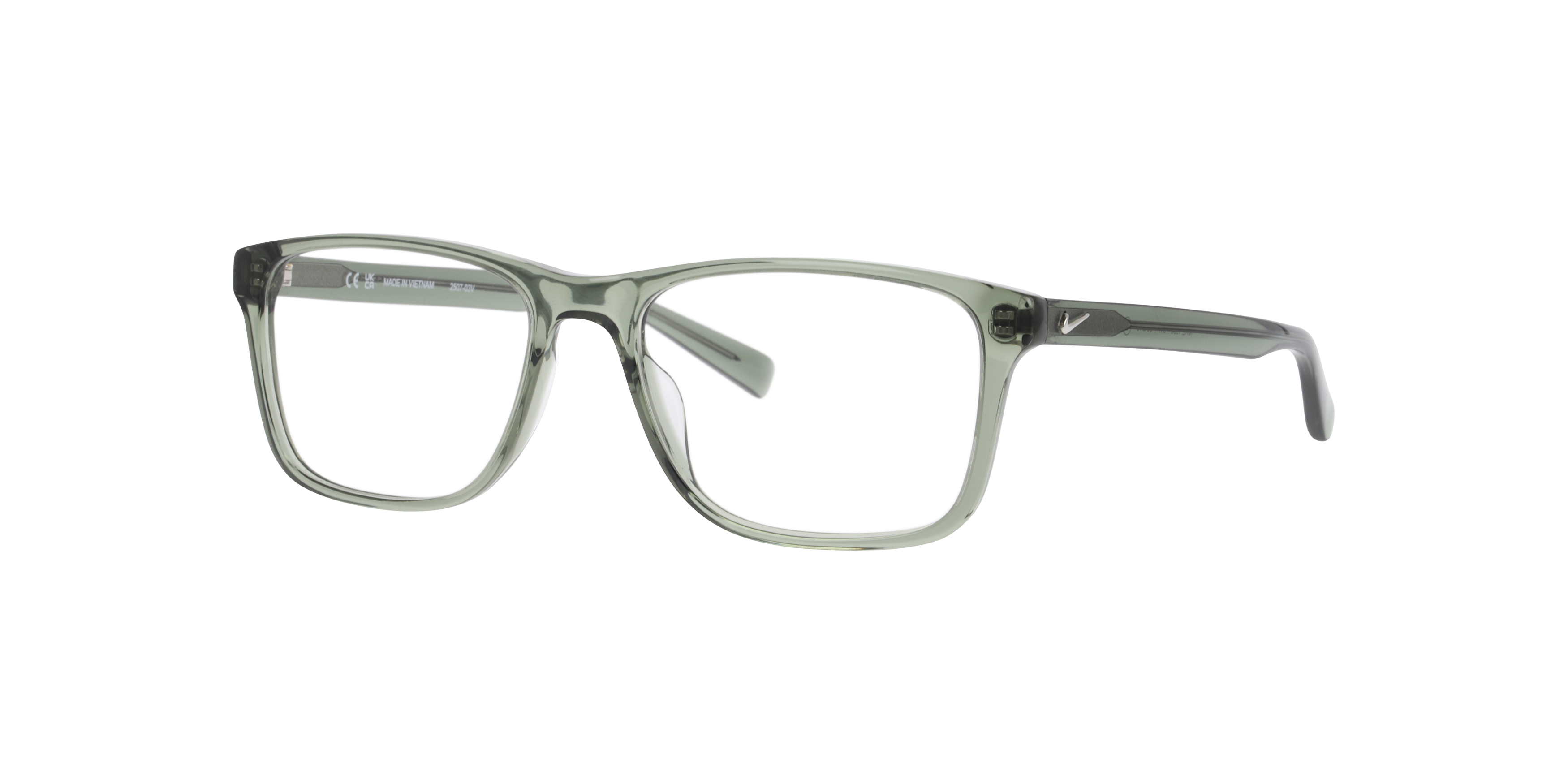 Nike 1000 Groen AcetaatEyeglass Frames van B24, Hoekweergave