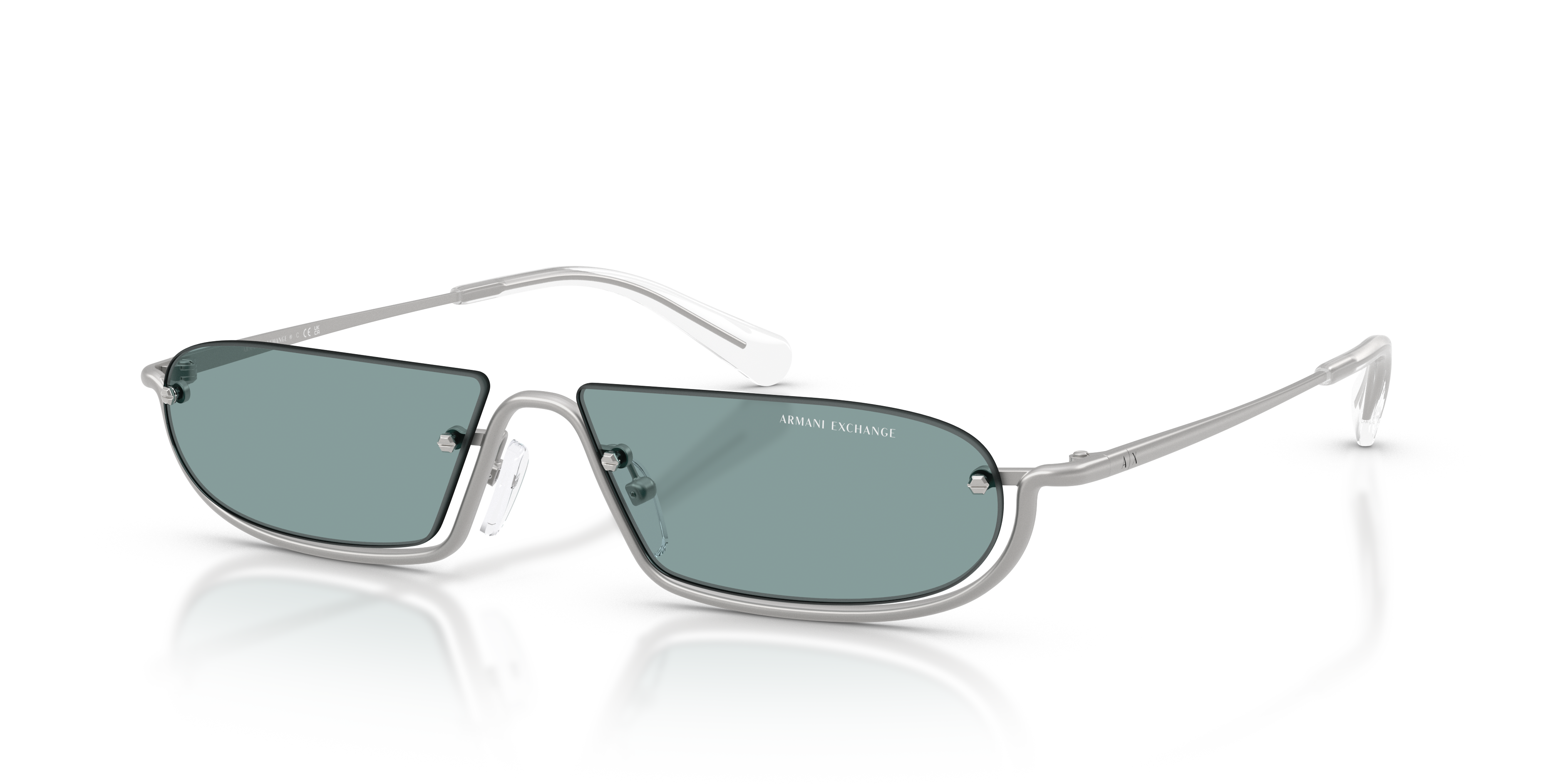 AX2058S Matte Silver MetaalSunglass Frames van B24, Hoekweergave
