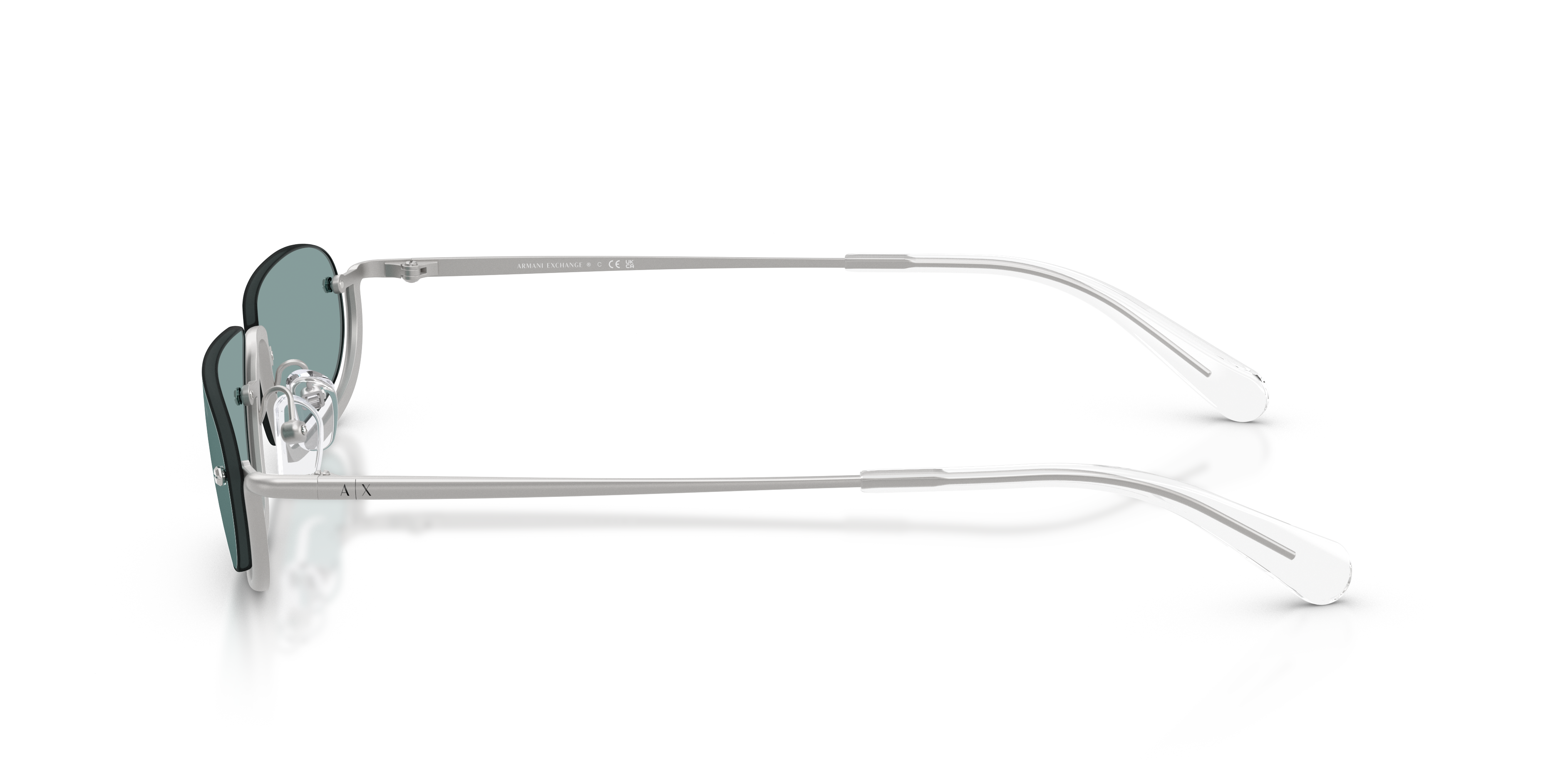 AX2058S Matte Silver MetaalSunglass Frames van B24, Zijaanzicht