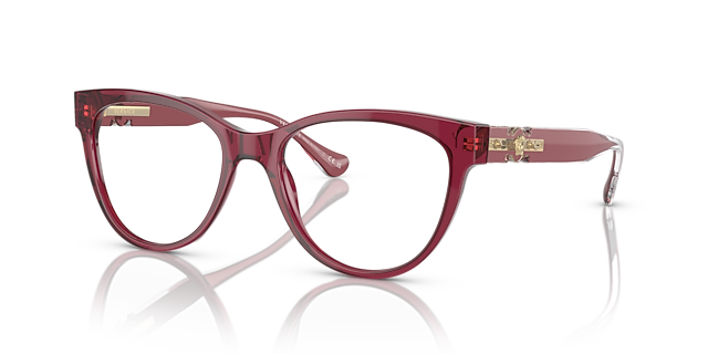 VE3304 Rot transparent AcetatEyeglass Frames von B24, Dreiviertelansicht