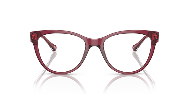 VE3304 Rot transparent AcetatEyeglass Frames von B24, Vorderansicht