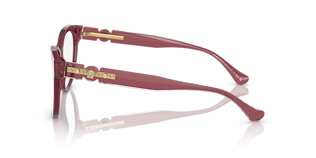 VE3304 Rot transparent AcetatEyeglass Frames von B24, Seitenansicht