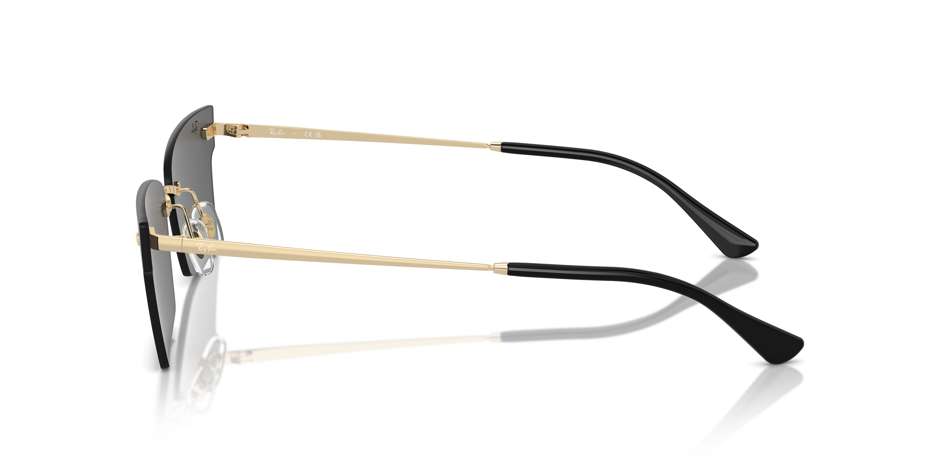 RB3730 Lichtgoud MetaalSunglass Frames van B24, Zijaanzicht