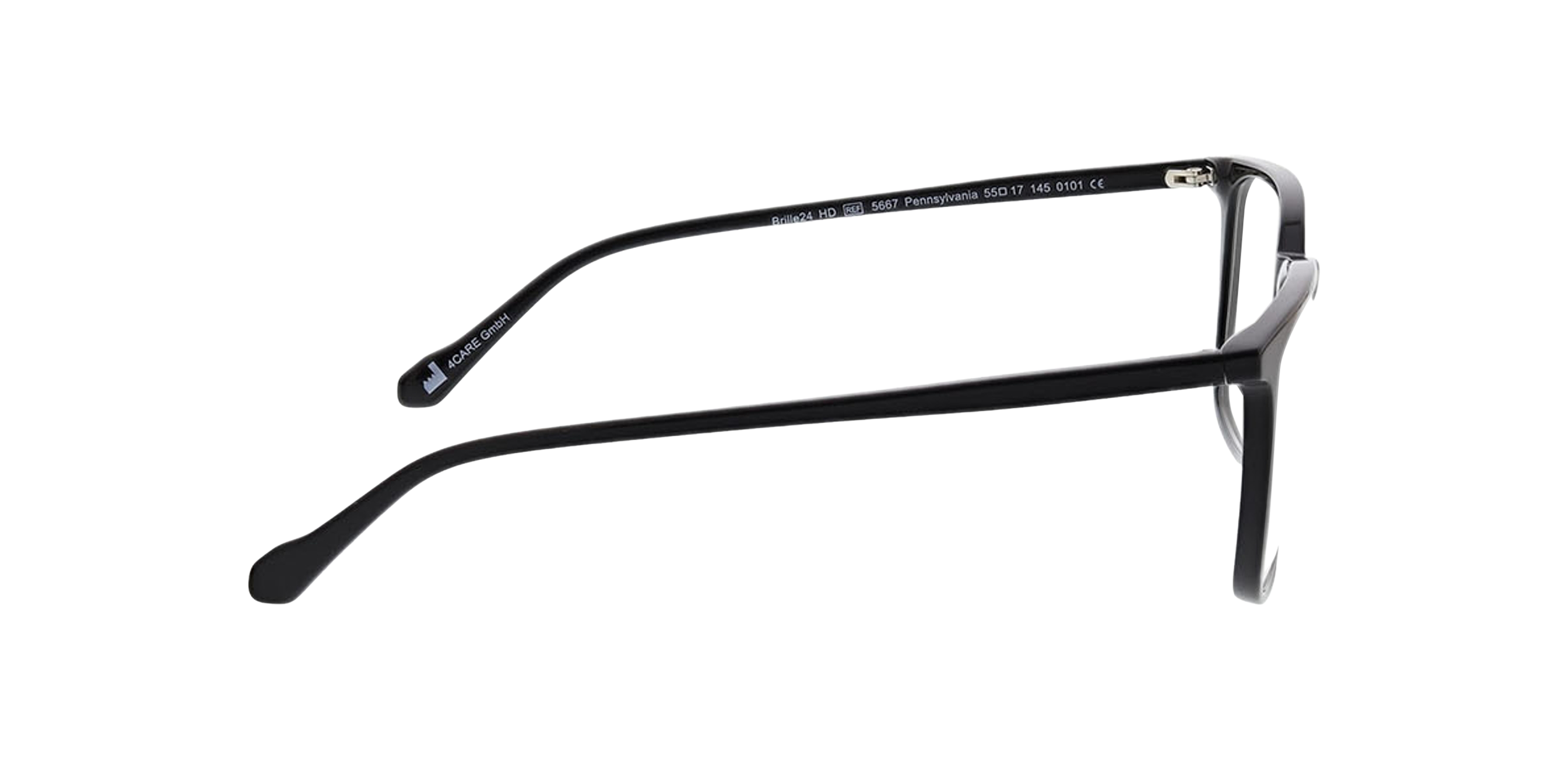 Pennsylvania Zwart AcetaatEyeglass Frames van B24, Zijaanzicht