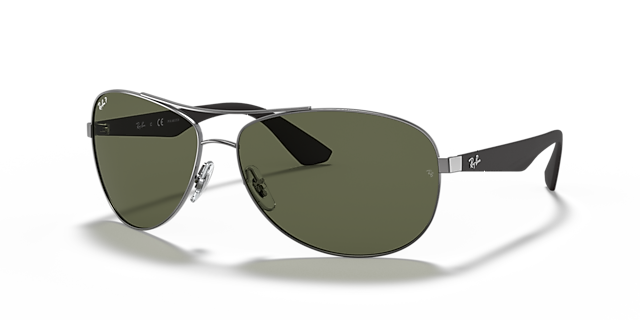 RB3526 Staalgrijs MetaalSunglass Frames van B24, Hoekweergave