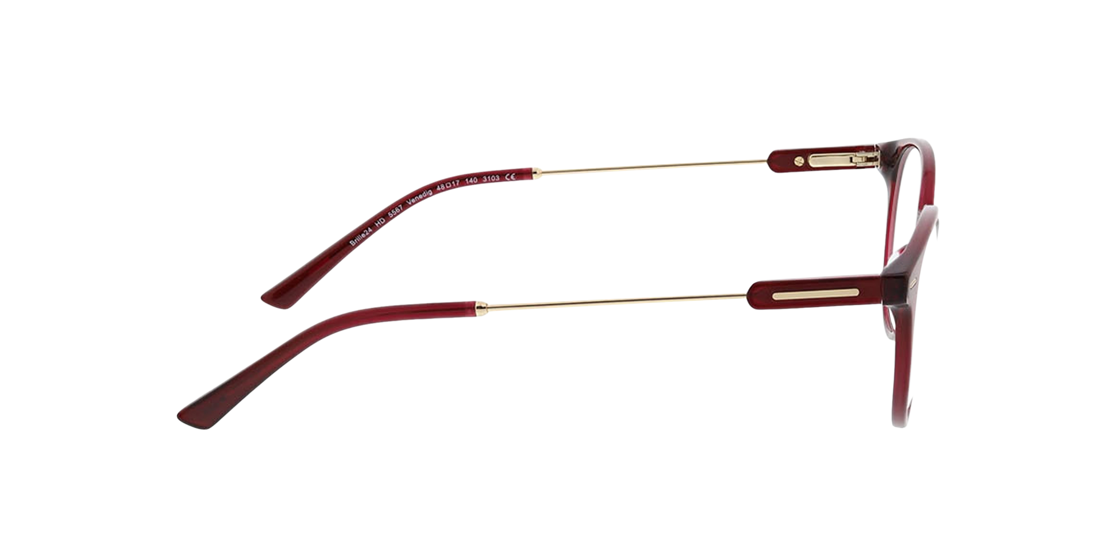 Venedig Crystal Burgundy AcetatEyeglass Frames von B24, Seitenansicht