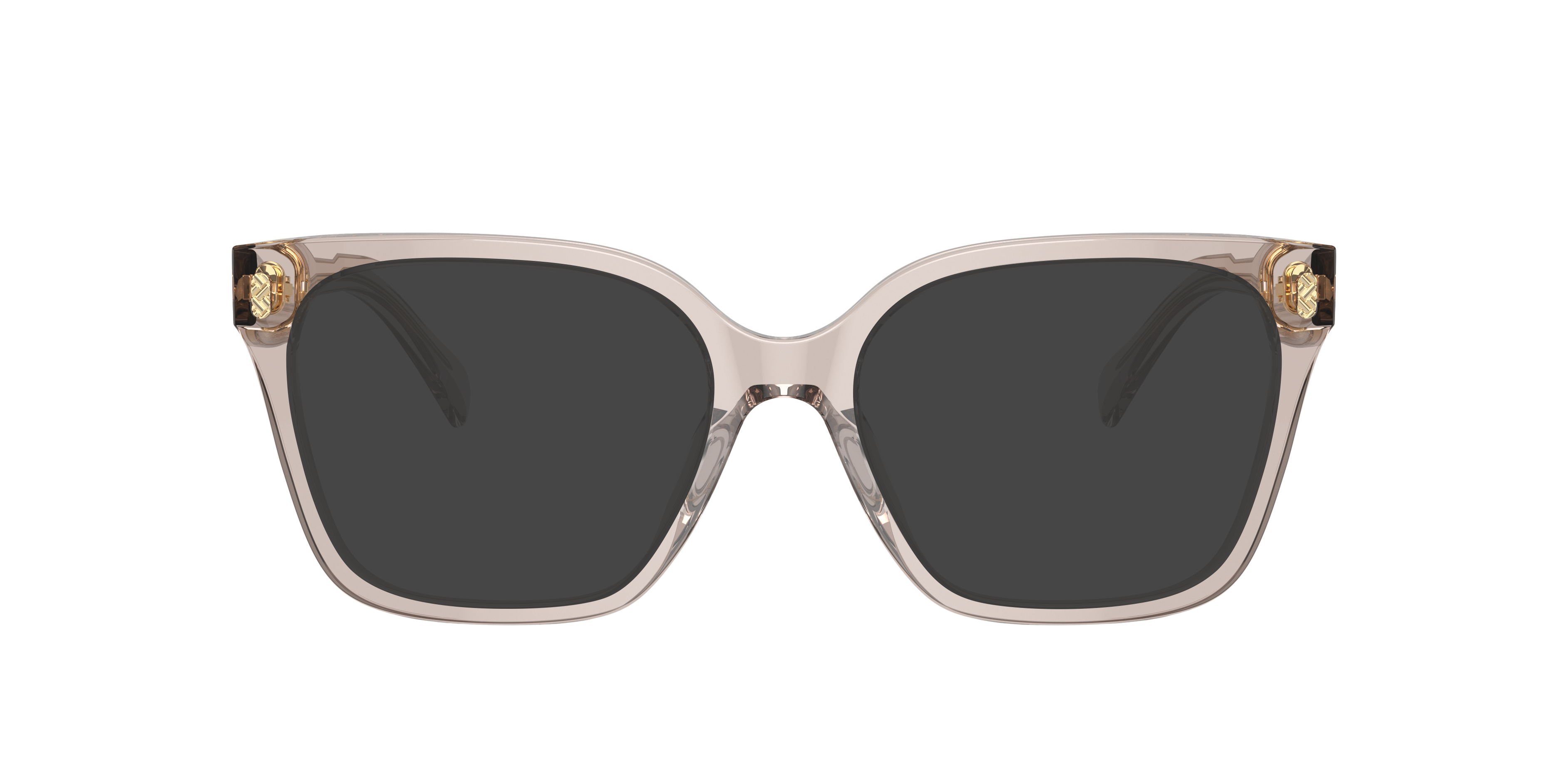 RA7158U Shiny Transparent Beige AcetaatEyeglass Frames van B24, met getinte lenzen