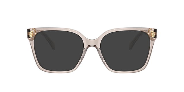 RA7158U Shiny Transparent Beige AcetaatEyeglass Frames van B24, met getinte lenzen