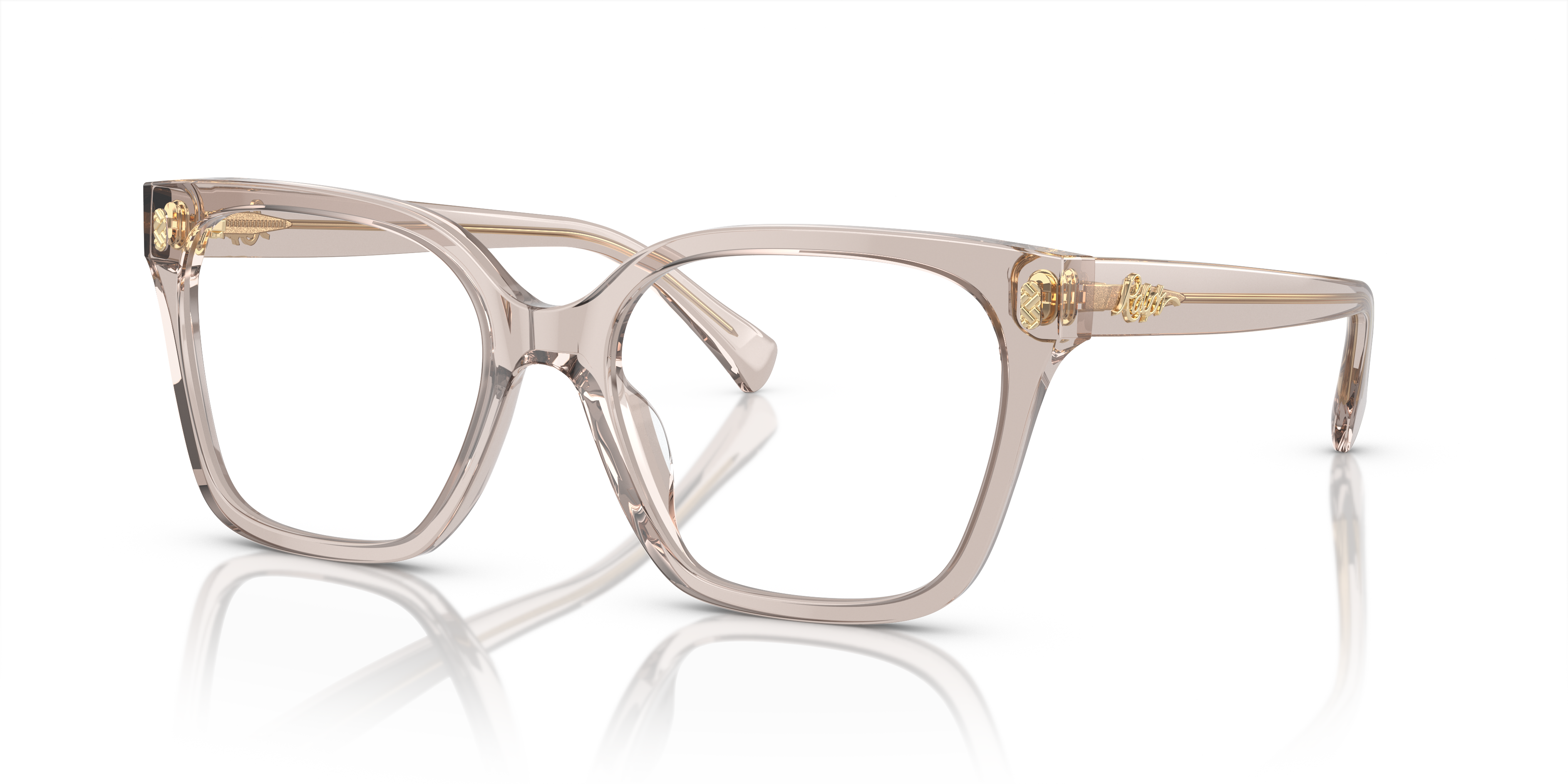 RA7158U Shiny Transparent Beige AcetaatEyeglass Frames van B24, Hoekweergave