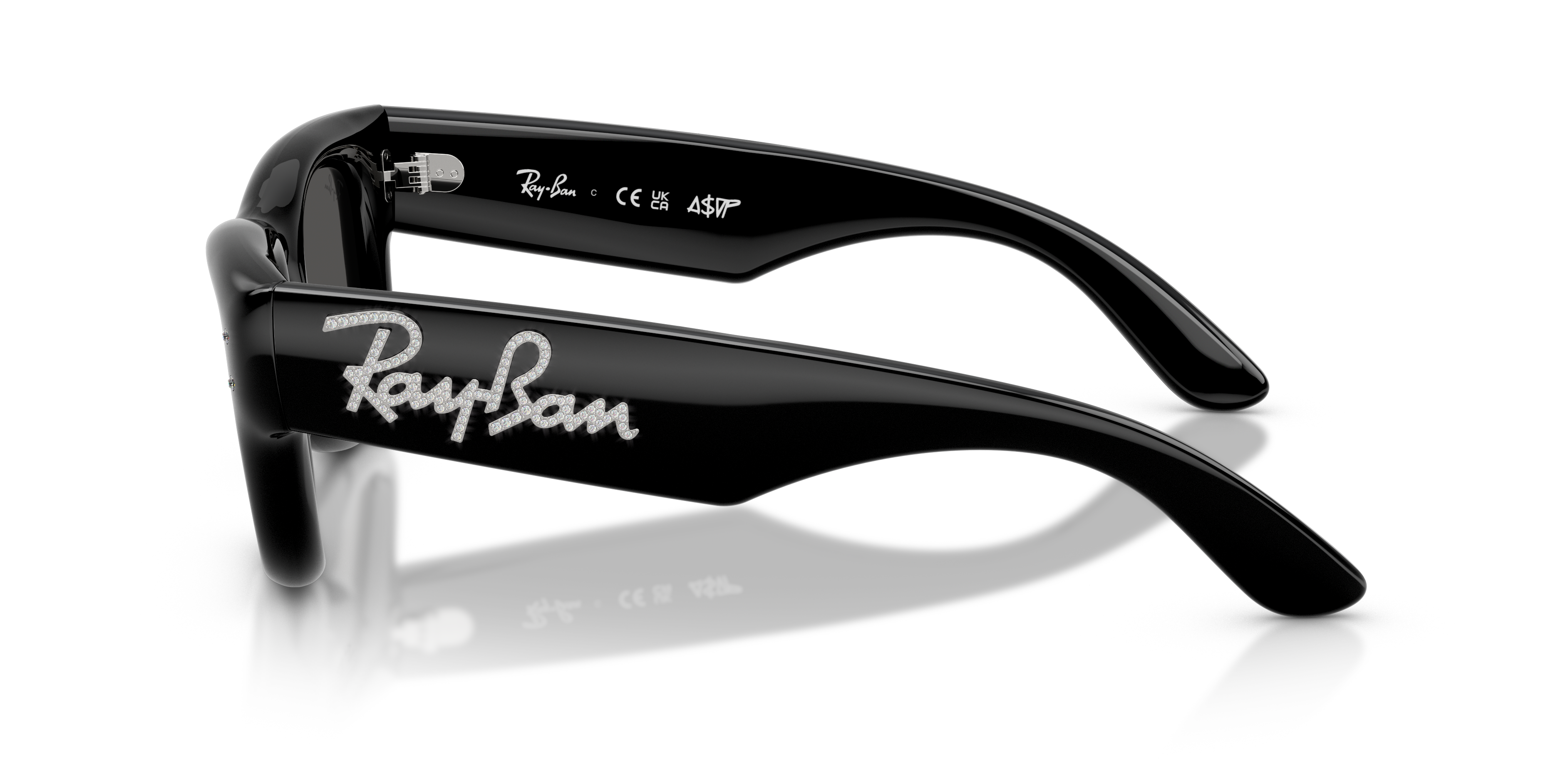 RB4940B Black & Strass KunststoffSunglass Frames von B24, Seitenansicht