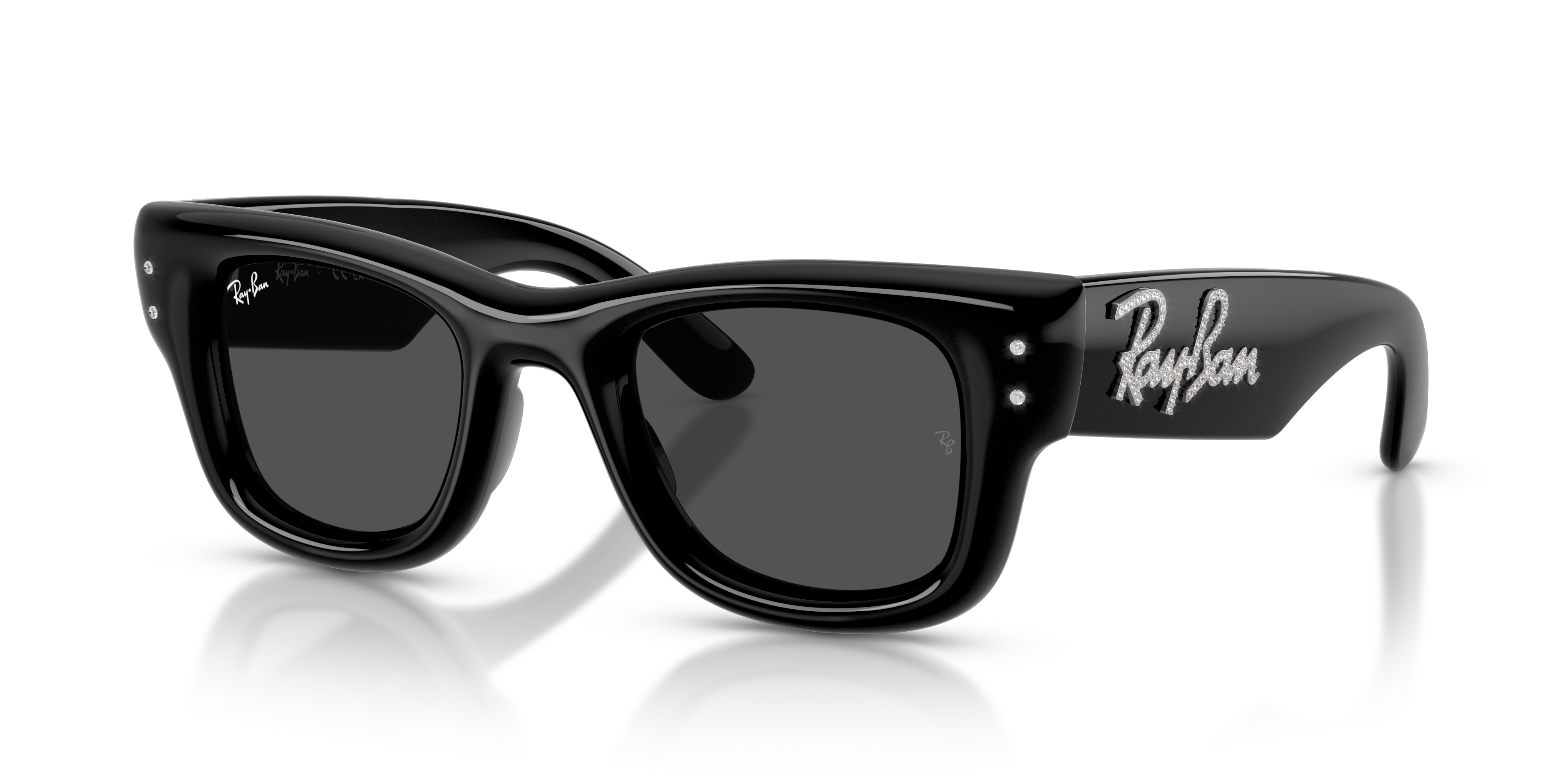 RB4940B Black & Strass KunststoffSunglass Frames von B24, Dreiviertelansicht