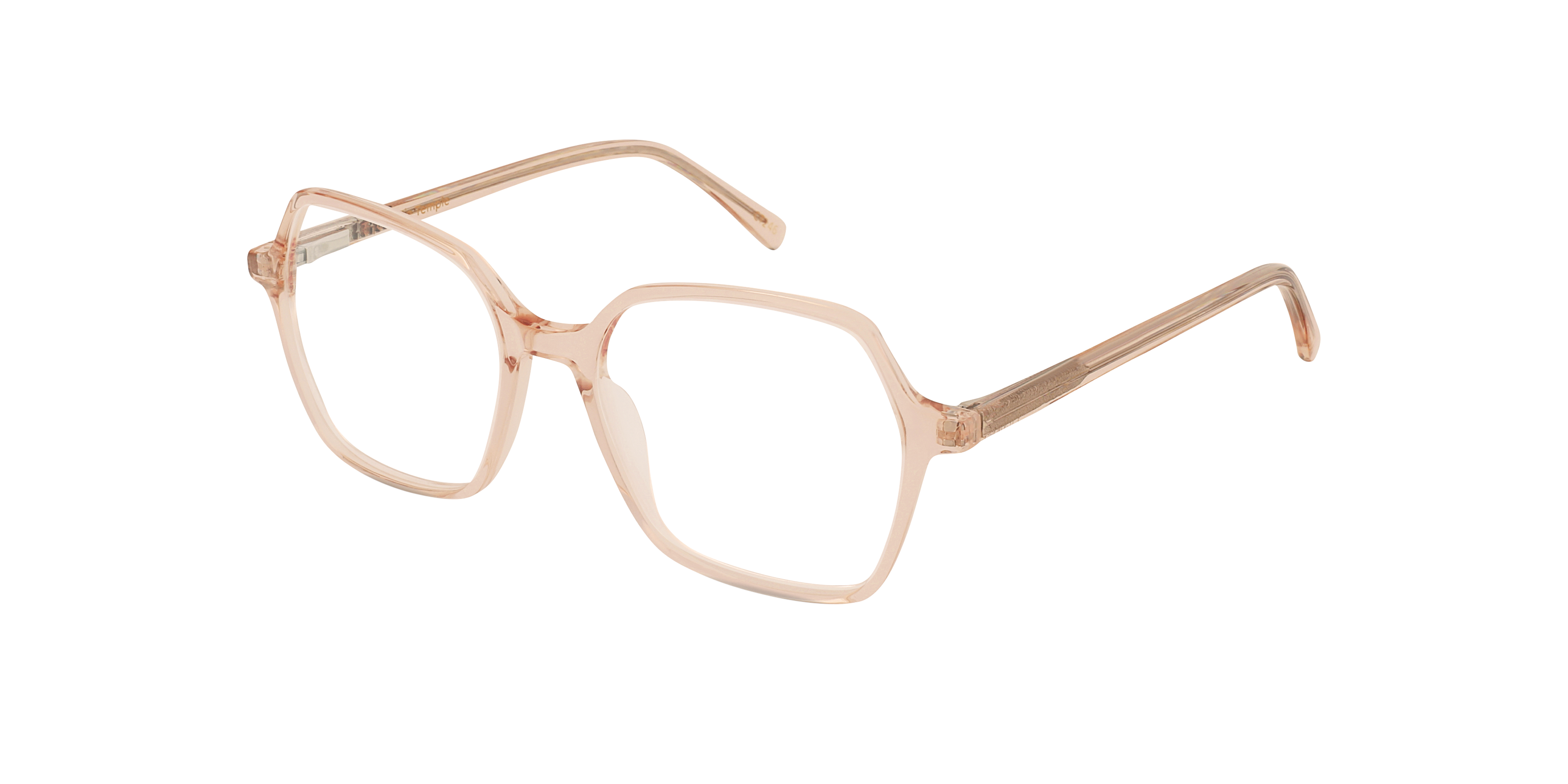 Dalya Crystal Peach AcetatEyeglass Frames von B24, Dreiviertelansicht