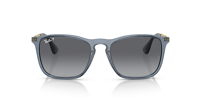 RB4187 Blau transparent KunststoffSunglass Frames von B24, Vorderansicht