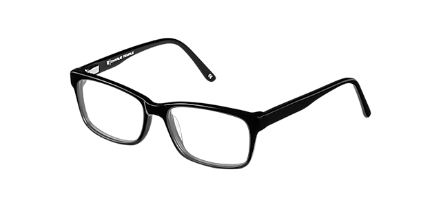 Gillian Jet Black AcetaatEyeglass Frames van B24, Hoekweergave