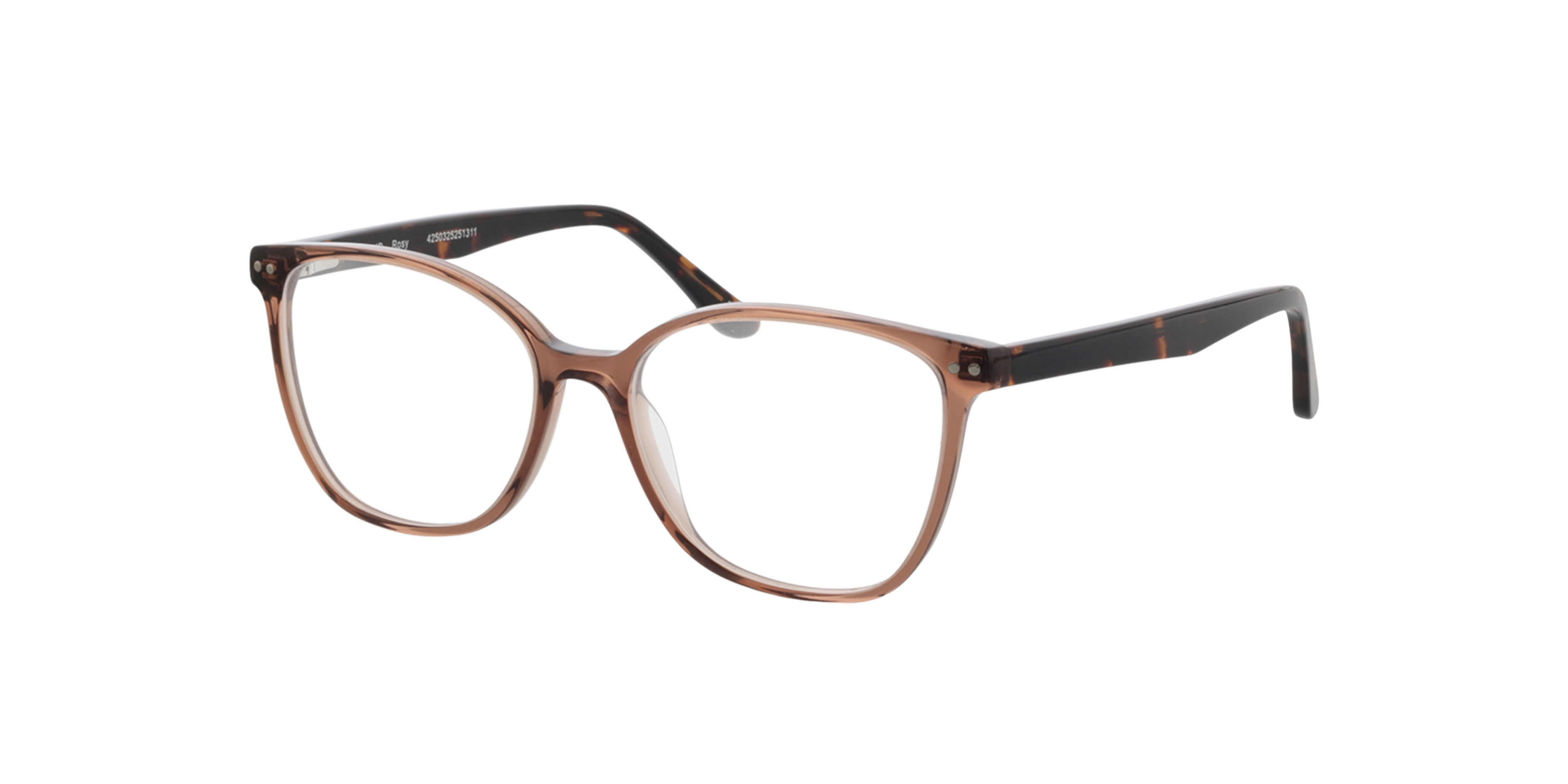 Rosy Crystal Brown  &  Havana AcetatEyeglass Frames von B24, Dreiviertelansicht