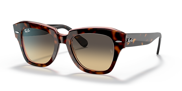 RB2186 Havana auf Rosa transparent AcetatSunglass Frames von B24, Dreiviertelansicht