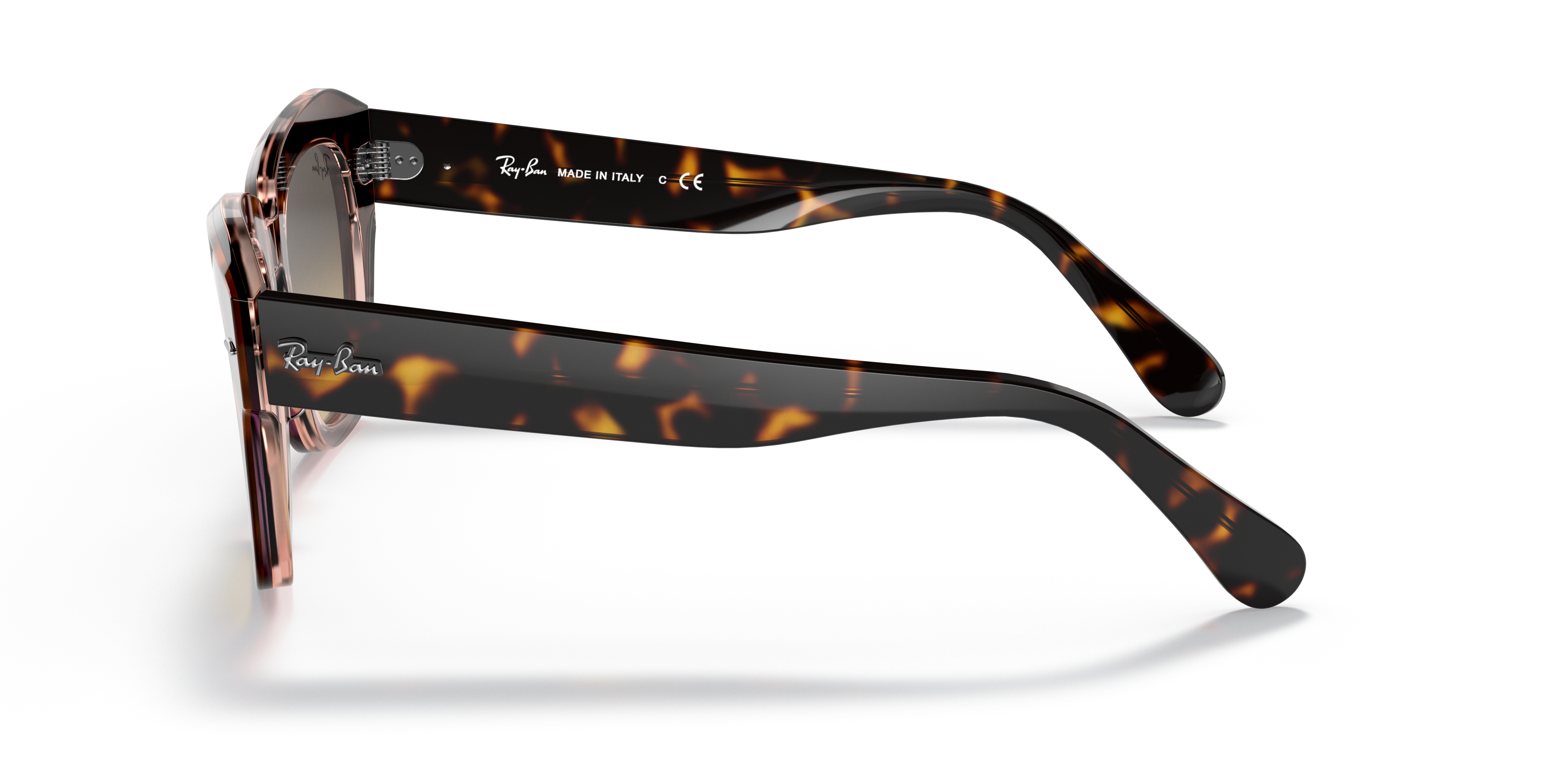 RB2186 Havana auf Rosa transparent AcetatSunglass Frames von B24, Seitenansicht