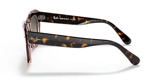 RB2186 Havana auf Rosa transparent AcetatSunglass Frames von B24, Seitenansicht