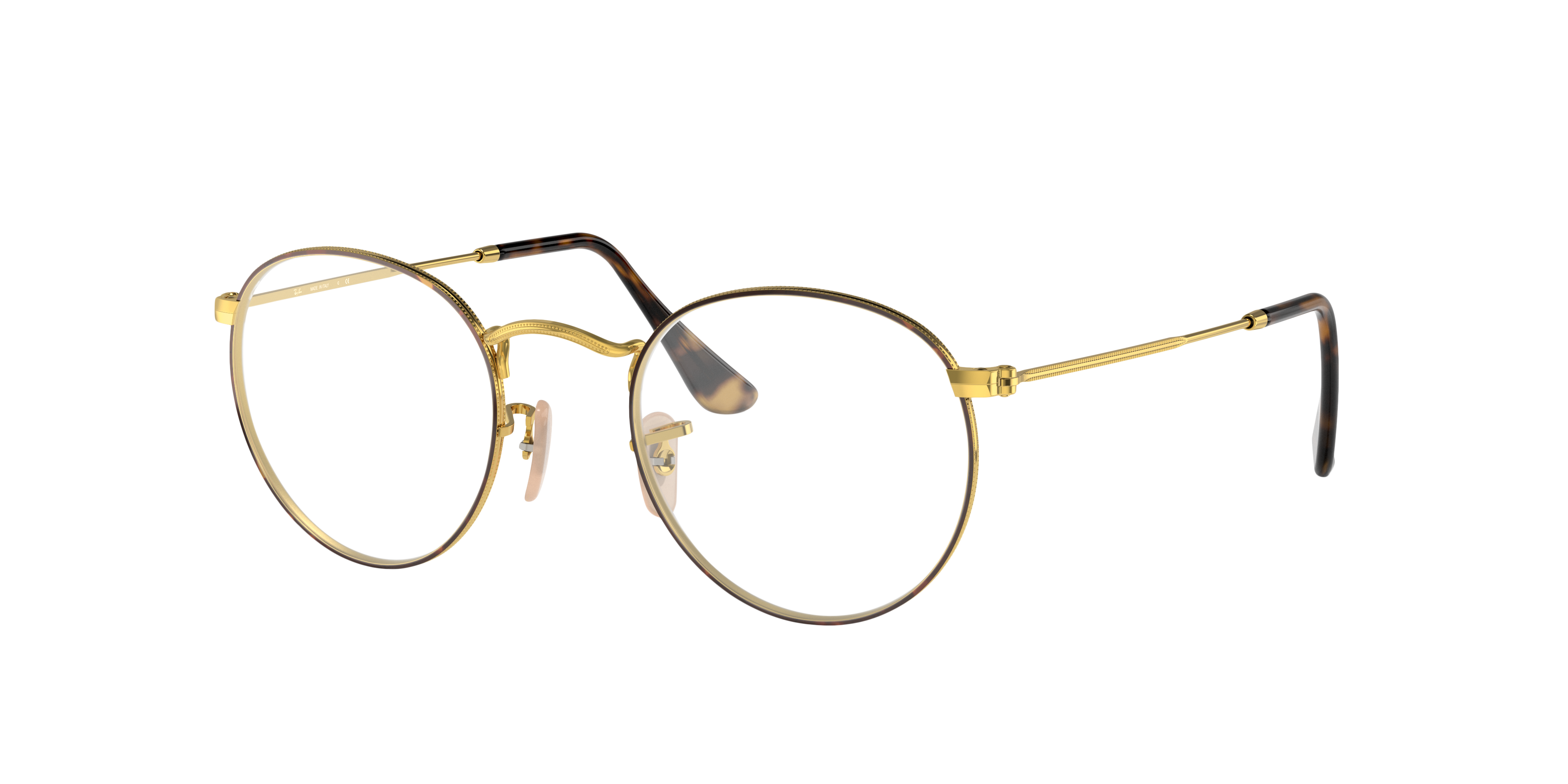RB3447V Havana auf Gold MetallEyeglass Frames von B24, Dreiviertelansicht
