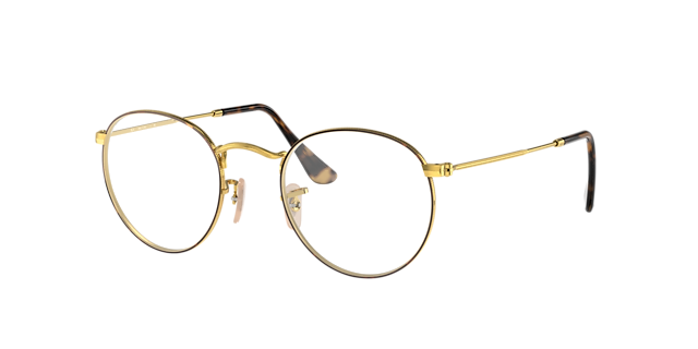 RB3447V Havana op goud MetaalEyeglass Frames van B24, Hoekweergave