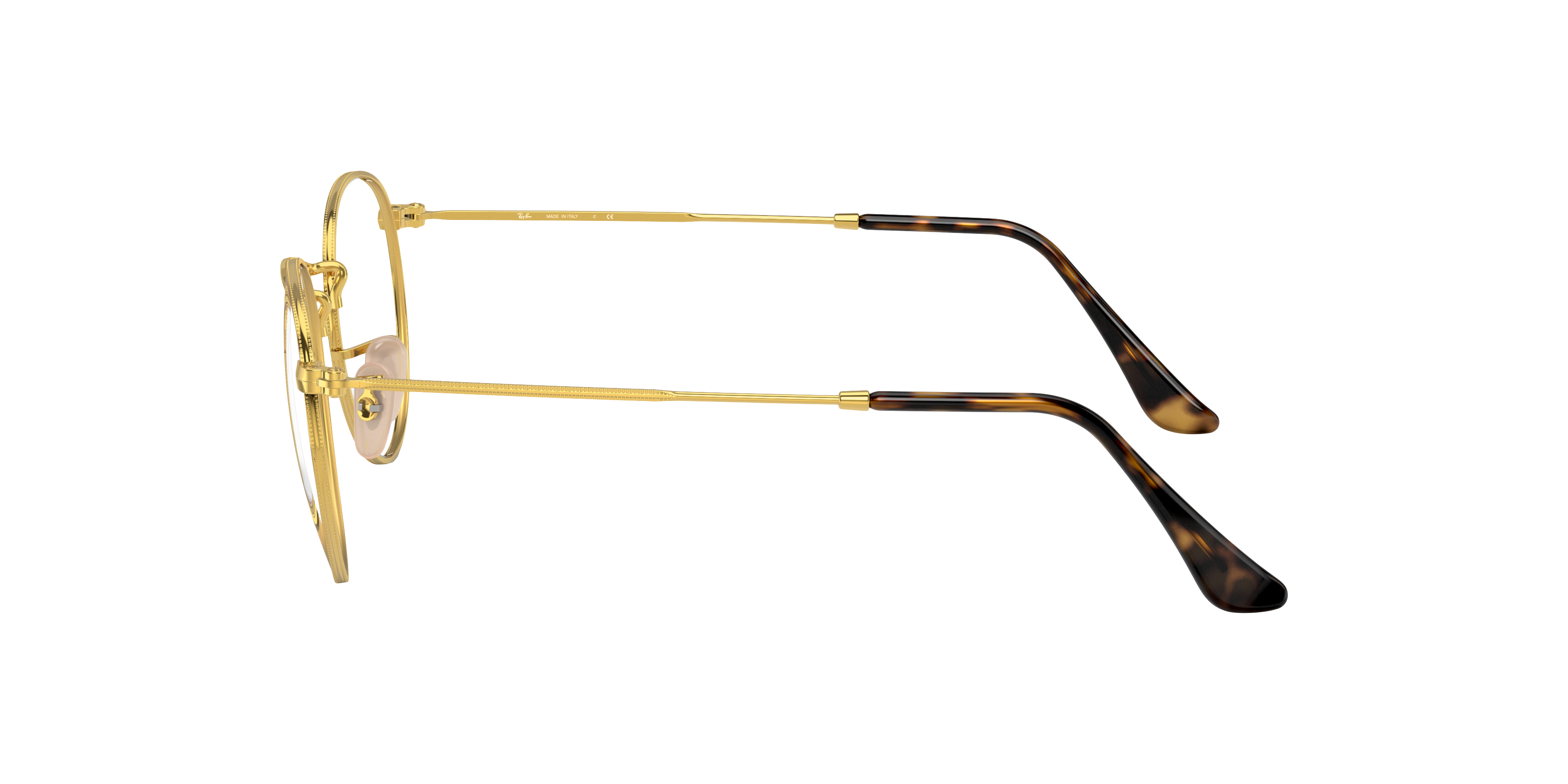 RB3447V Havana auf Gold MetallEyeglass Frames von B24, Seitenansicht