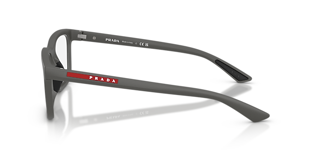 PS 02SV Metal Grey KunststofEyeglass Frames van B24, Zijaanzicht