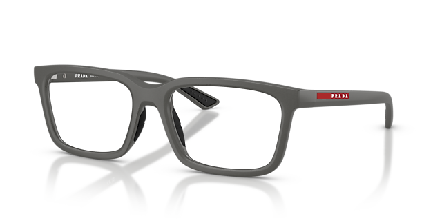 PS 02SV Metal Grey KunststofEyeglass Frames van B24, Hoekweergave