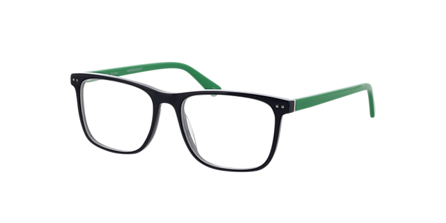 CHICAGO Blauw & groen AcetaatEyeglass Frames van B24, Hoekweergave