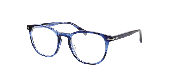 Preston Gevlekt blauw AcetaatEyeglass Frames van B24, Hoekweergave