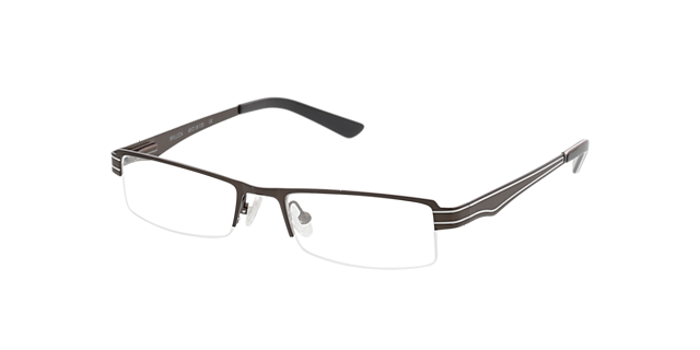 Kali Grau MetallEyeglass Frames von B24, Dreiviertelansicht