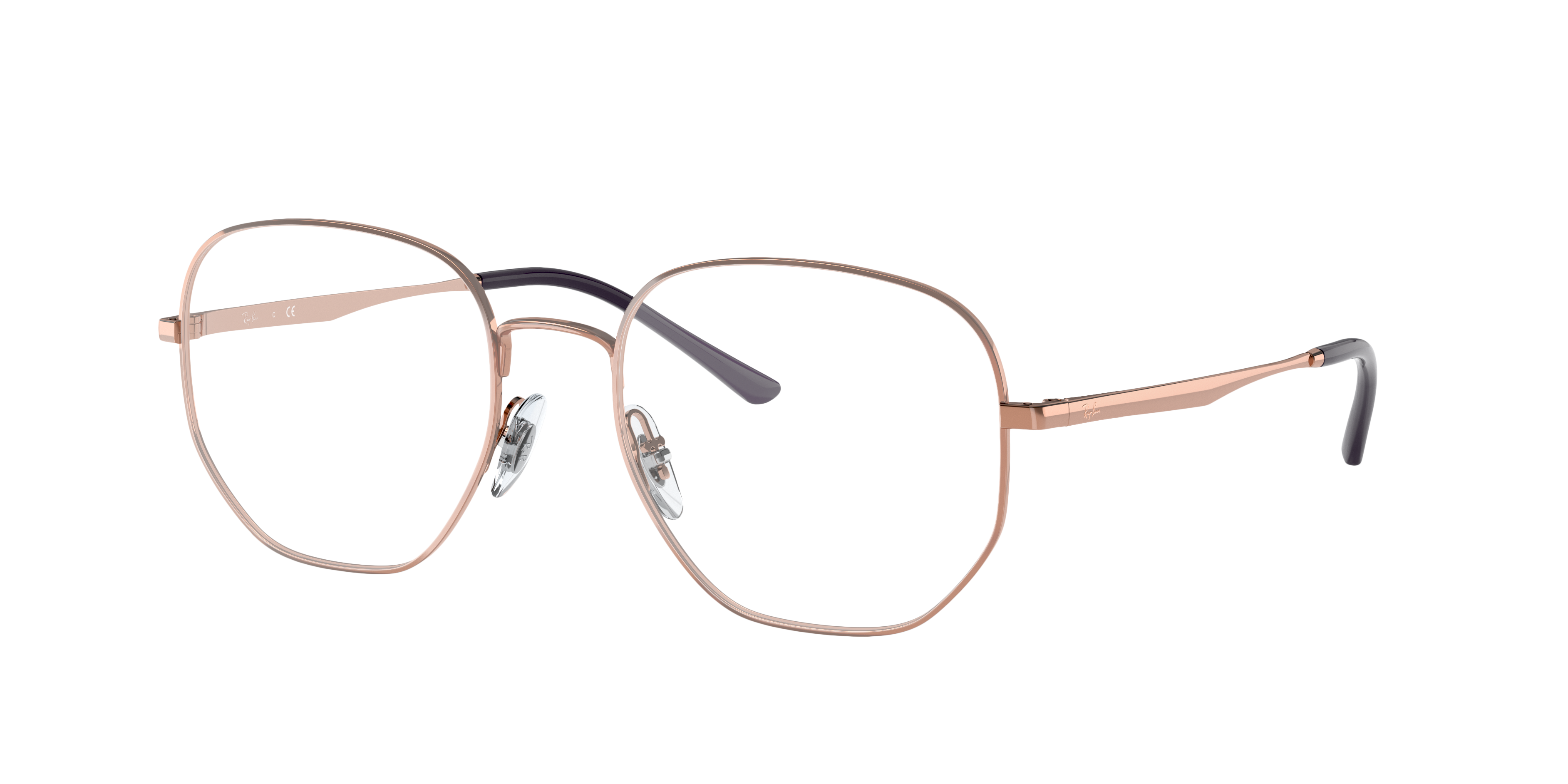 RB3682V Roségoud MetaalEyeglass Frames van B24, Hoekweergave