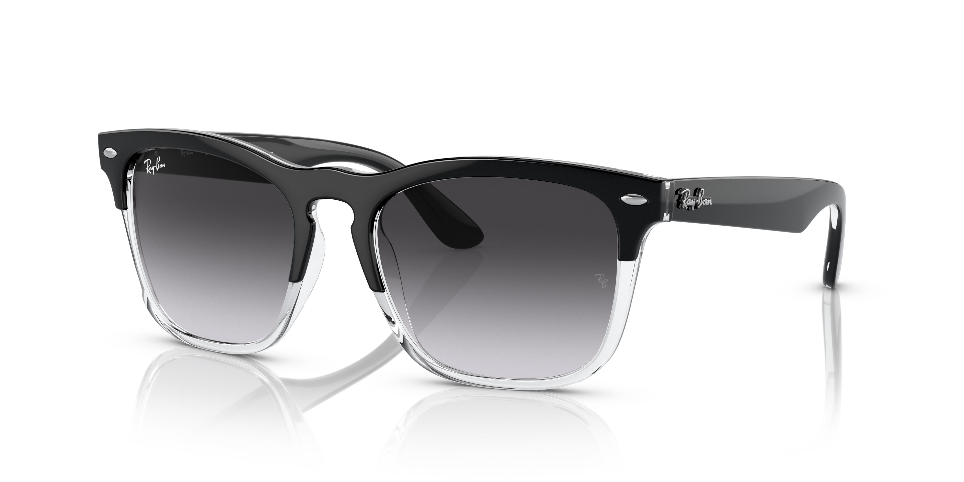 RB4487 Schwarz auf Transparent KunststoffSunglass Frames von B24, Dreiviertelansicht