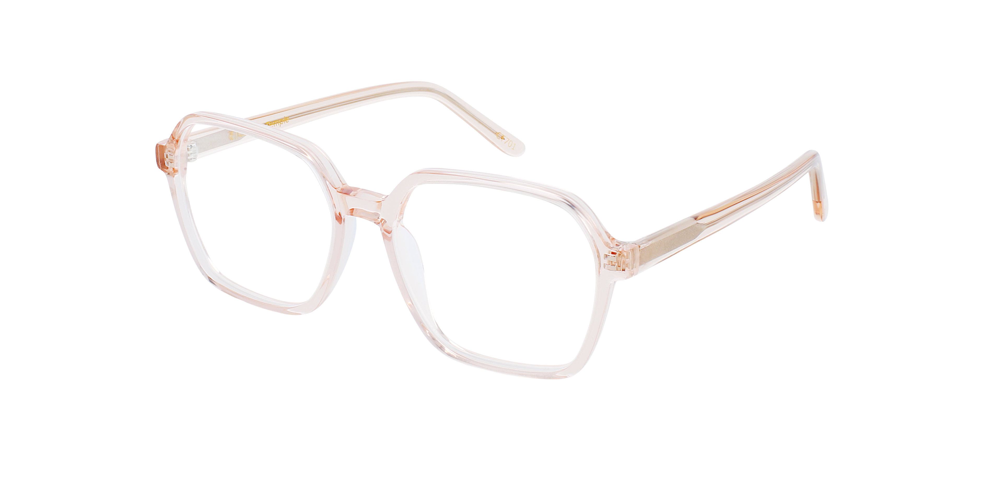 Dallas CT Crystal Peach AcetatEyeglass Frames von B24, Dreiviertelansicht