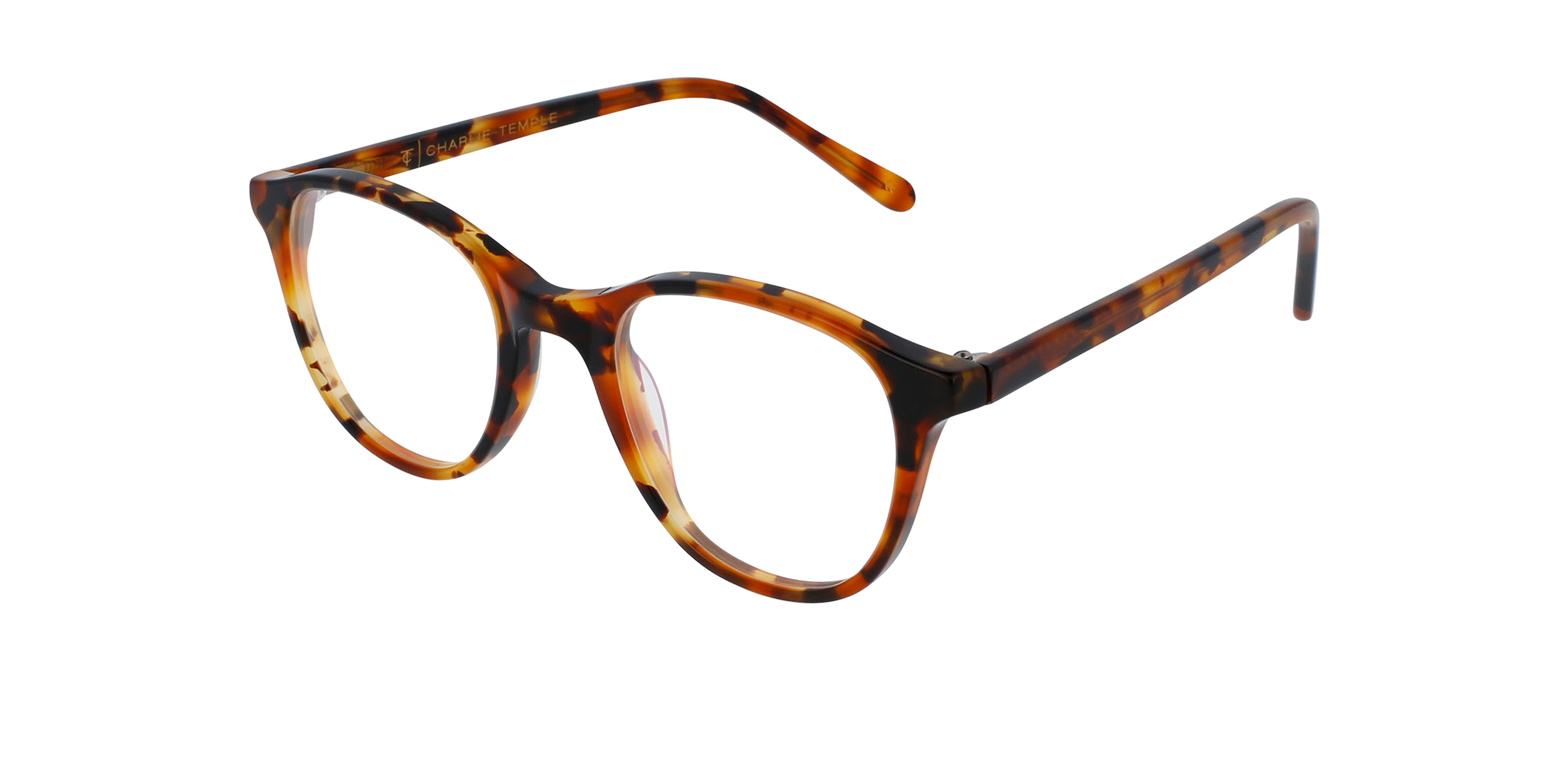 Airin Chestnut Tortoise AcetatEyeglass Frames von B24, Dreiviertelansicht