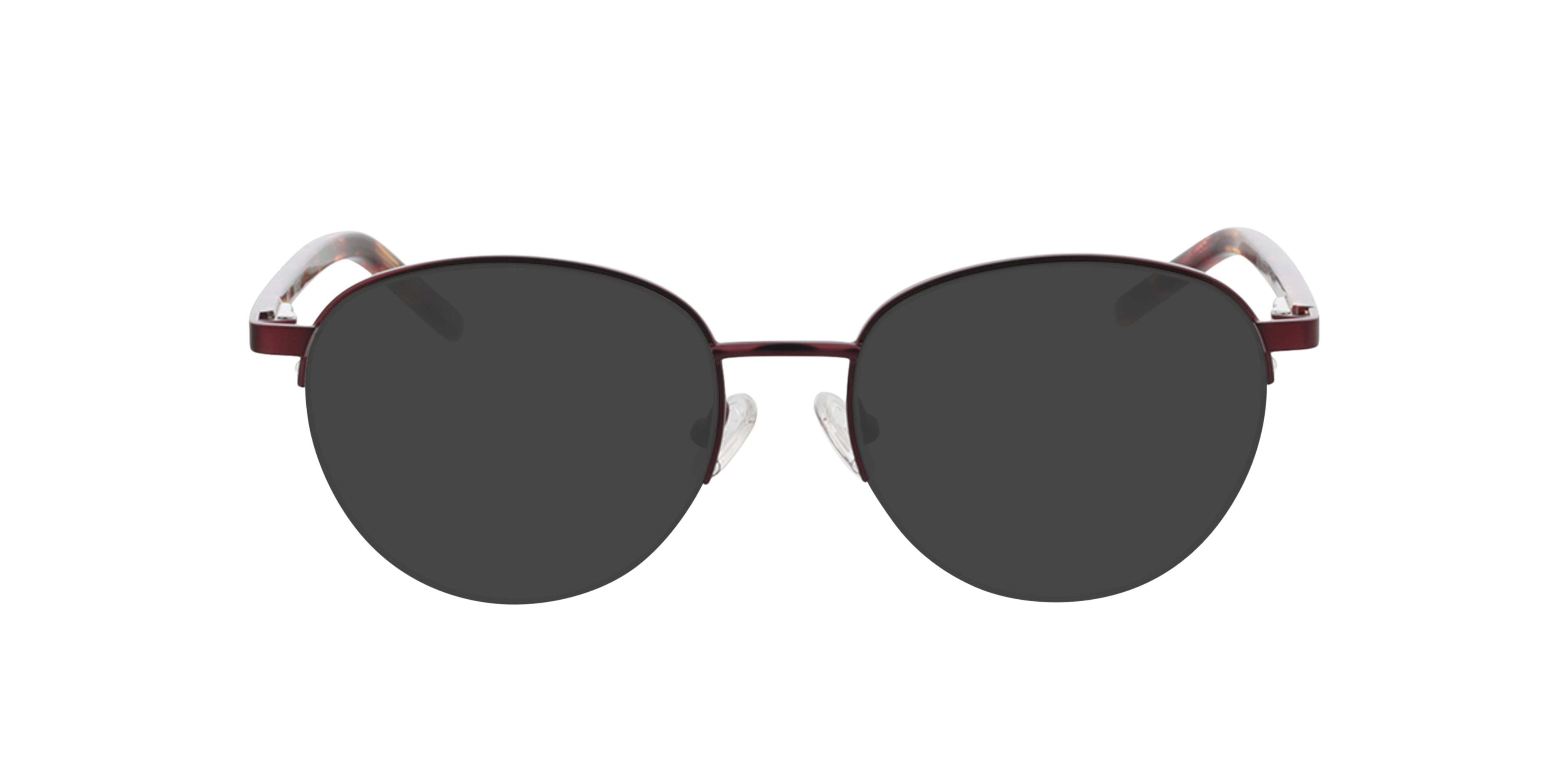 Nancy Bordeauxrood  &  bordeauxrood Havana MetaalEyeglass Frames van B24, met getinte lenzen