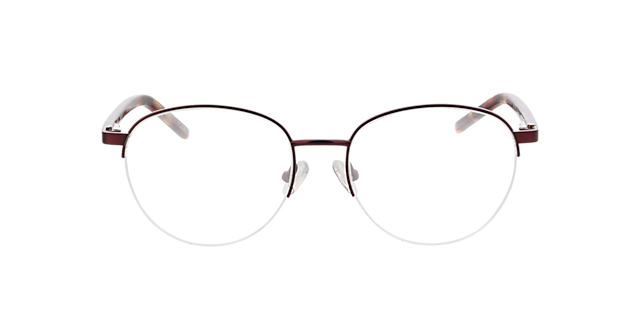 Nancy Bordeauxrood  &  bordeauxrood Havana MetaalEyeglass Frames van B24, Vooraanzicht